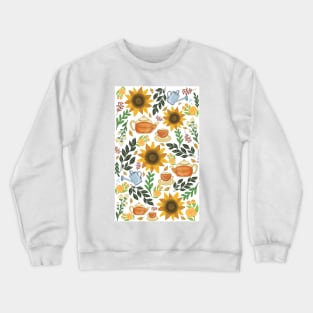 Golden Sunflowers at tea time Crewneck Sweatshirt